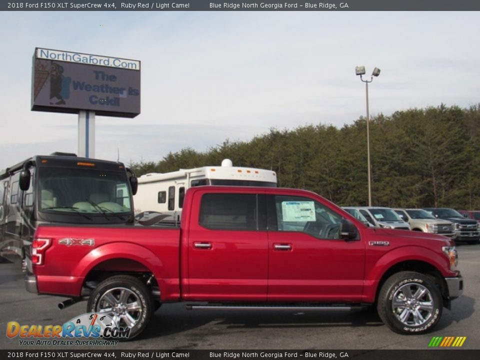 2018 Ford F150 XLT SuperCrew 4x4 Ruby Red / Light Camel Photo #6