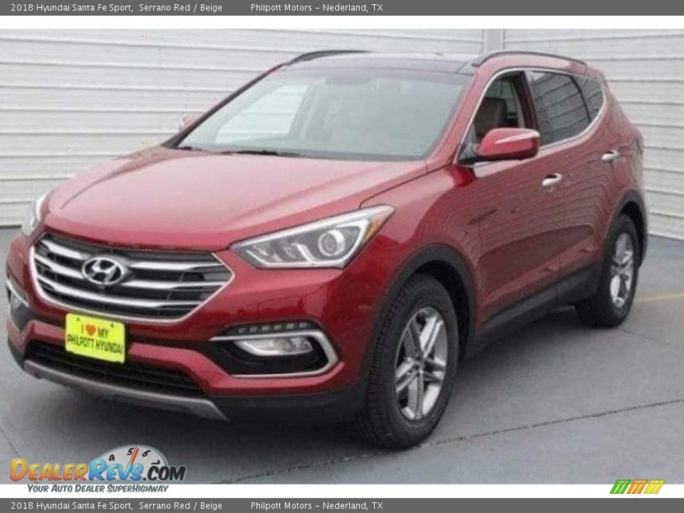 2018 Hyundai Santa Fe Sport Serrano Red / Beige Photo #3
