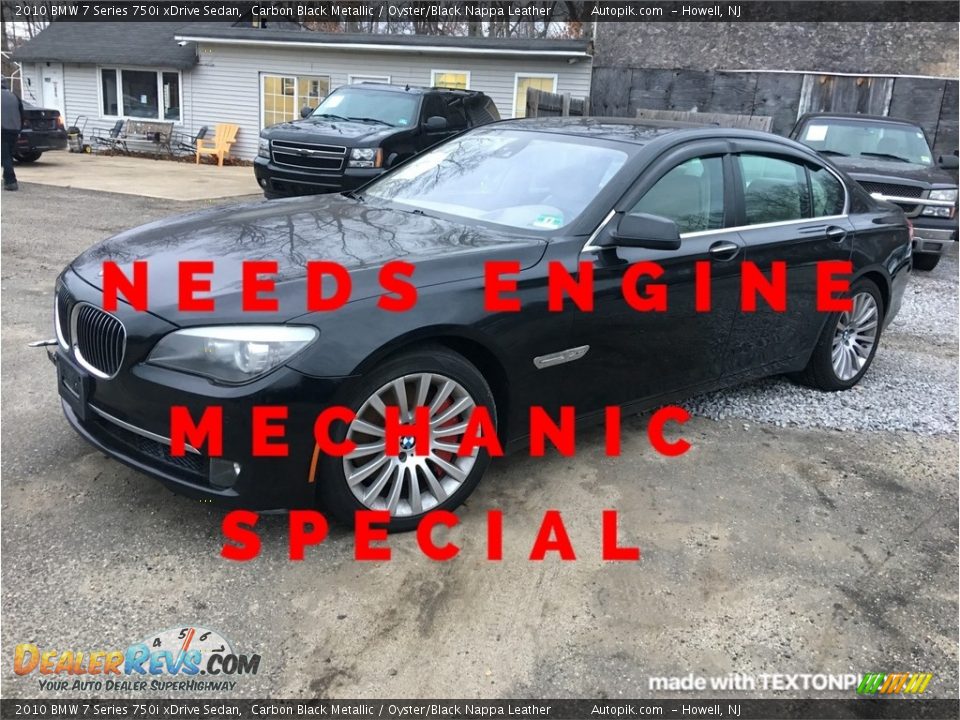2010 BMW 7 Series 750i xDrive Sedan Carbon Black Metallic / Oyster/Black Nappa Leather Photo #1
