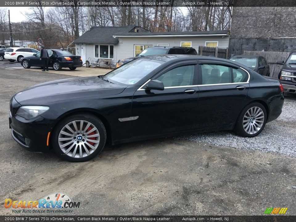 2010 BMW 7 Series 750i xDrive Sedan Carbon Black Metallic / Oyster/Black Nappa Leather Photo #2