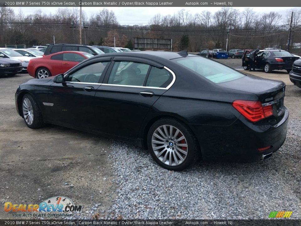 2010 BMW 7 Series 750i xDrive Sedan Carbon Black Metallic / Oyster/Black Nappa Leather Photo #3