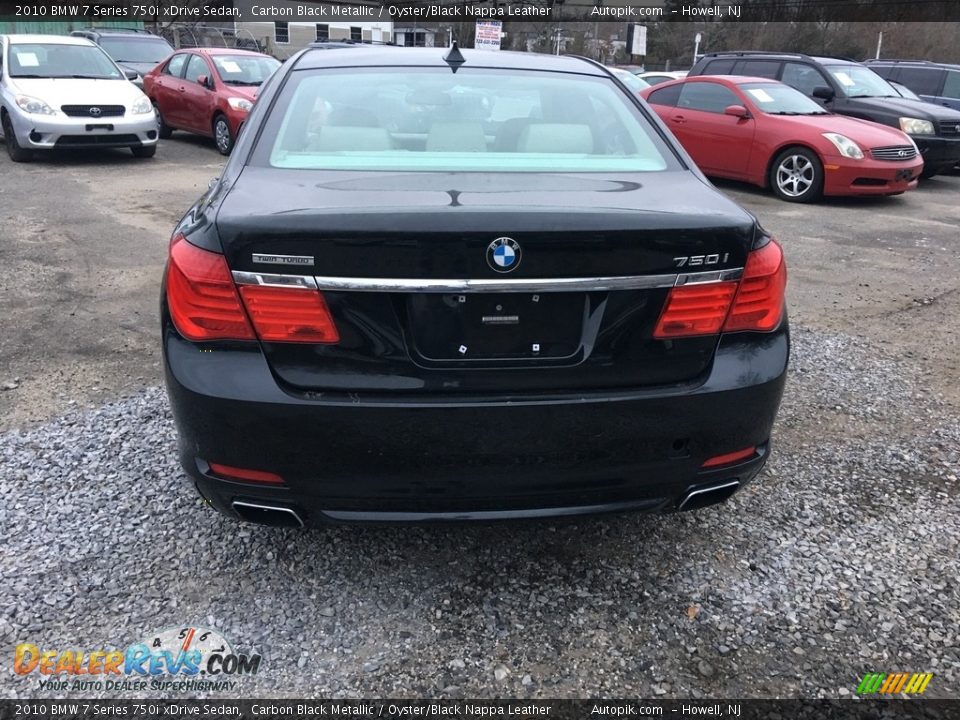 2010 BMW 7 Series 750i xDrive Sedan Carbon Black Metallic / Oyster/Black Nappa Leather Photo #4