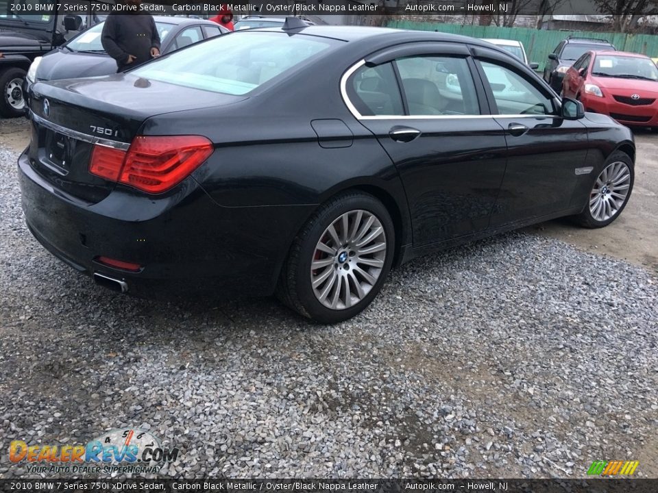 2010 BMW 7 Series 750i xDrive Sedan Carbon Black Metallic / Oyster/Black Nappa Leather Photo #5