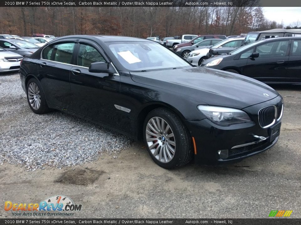 2010 BMW 7 Series 750i xDrive Sedan Carbon Black Metallic / Oyster/Black Nappa Leather Photo #7