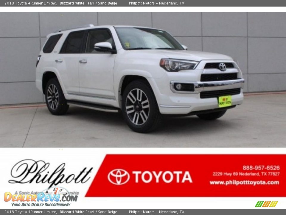 2018 Toyota 4Runner Limited Blizzard White Pearl / Sand Beige Photo #1