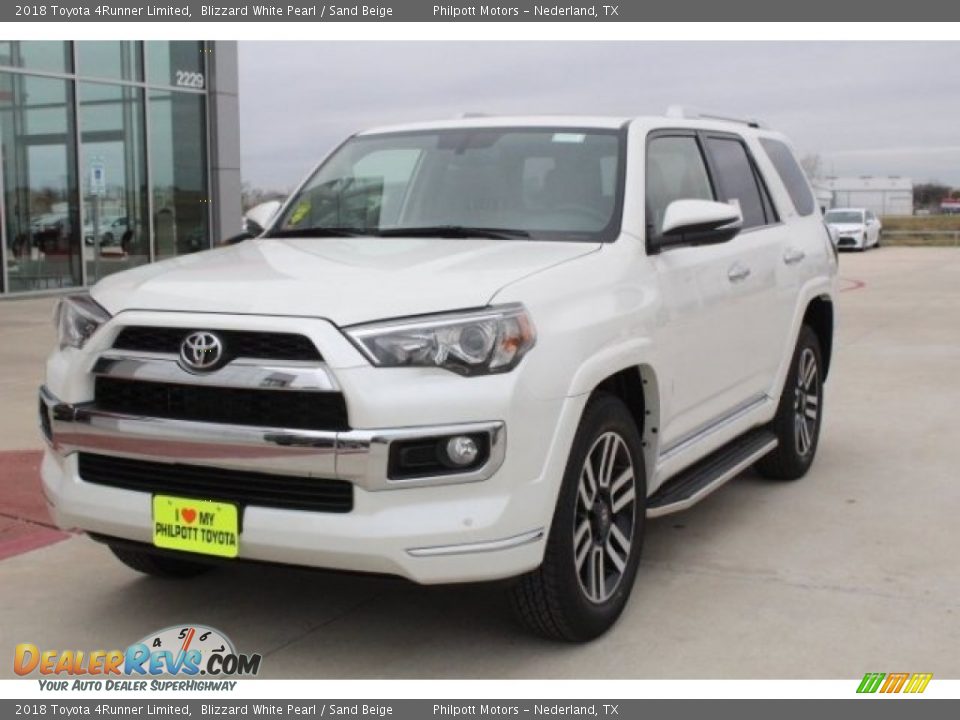 2018 Toyota 4Runner Limited Blizzard White Pearl / Sand Beige Photo #3
