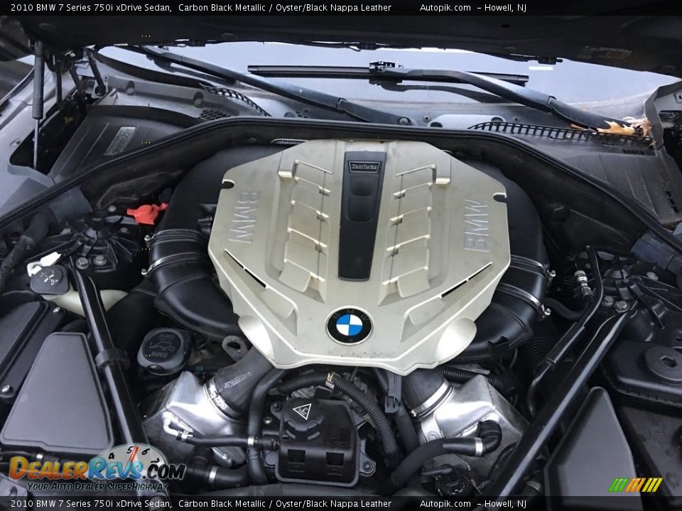 2010 BMW 7 Series 750i xDrive Sedan Carbon Black Metallic / Oyster/Black Nappa Leather Photo #14