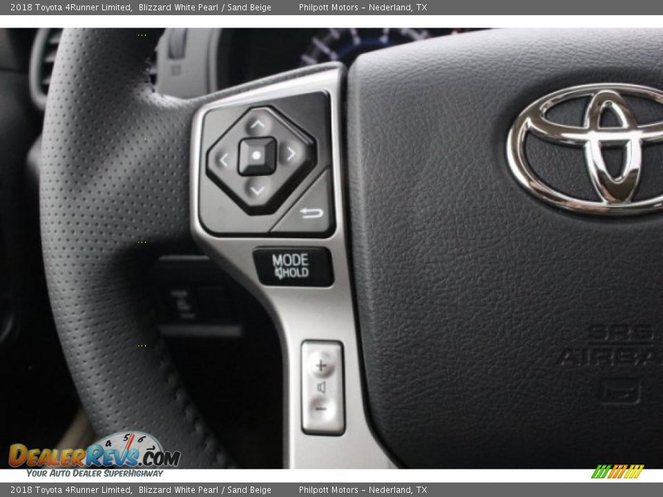 2018 Toyota 4Runner Limited Blizzard White Pearl / Sand Beige Photo #17