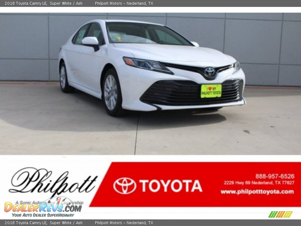 2018 Toyota Camry LE Super White / Ash Photo #1