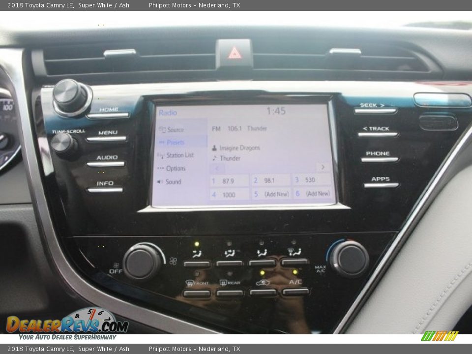 2018 Toyota Camry LE Super White / Ash Photo #14