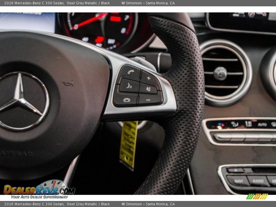 2016 Mercedes-Benz C 300 Sedan Steel Grey Metallic / Black Photo #17