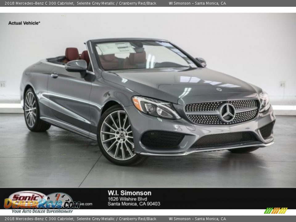 2018 Mercedes-Benz C 300 Cabriolet Selenite Grey Metallic / Cranberry Red/Black Photo #1