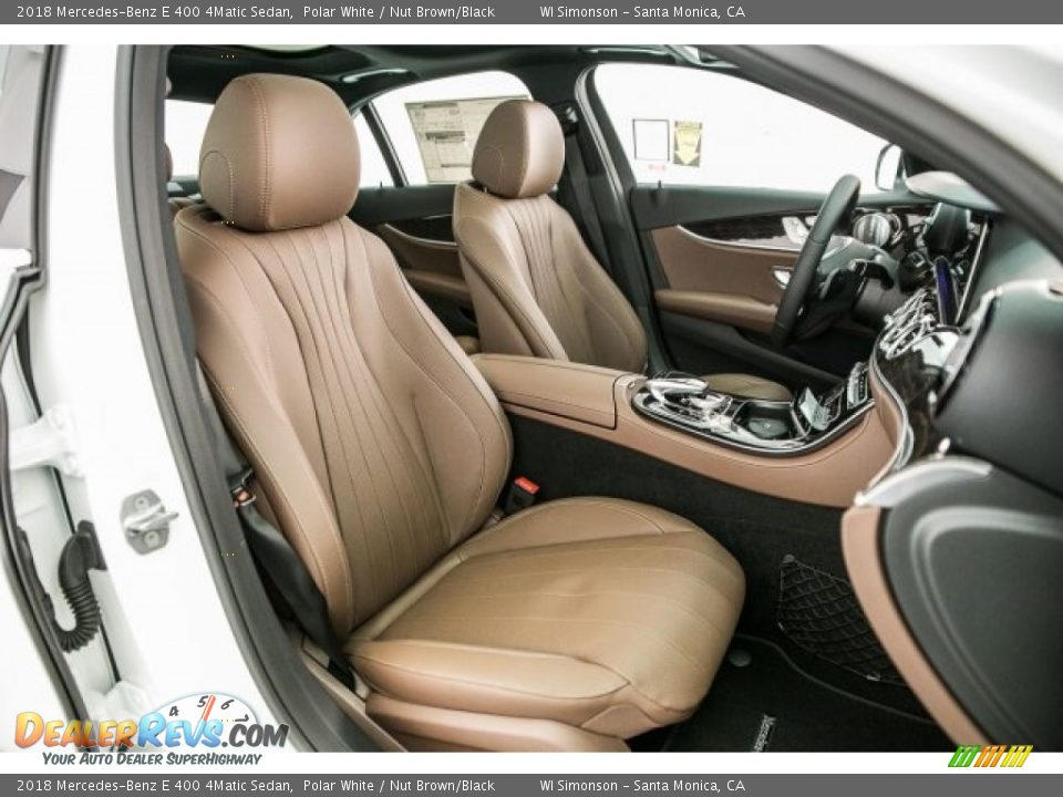 2018 Mercedes-Benz E 400 4Matic Sedan Polar White / Nut Brown/Black Photo #2