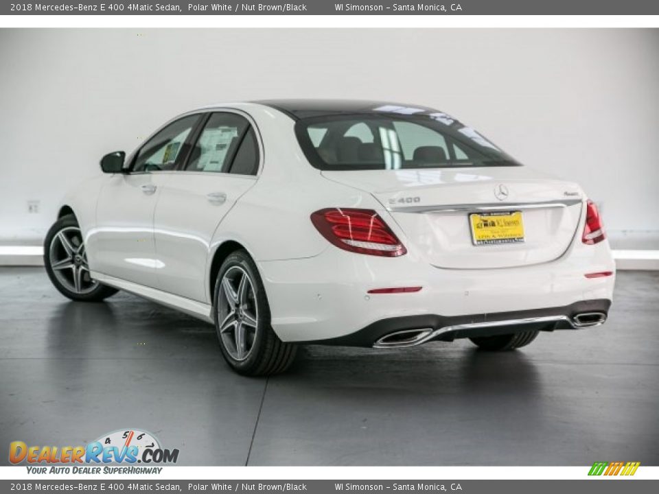 2018 Mercedes-Benz E 400 4Matic Sedan Polar White / Nut Brown/Black Photo #3