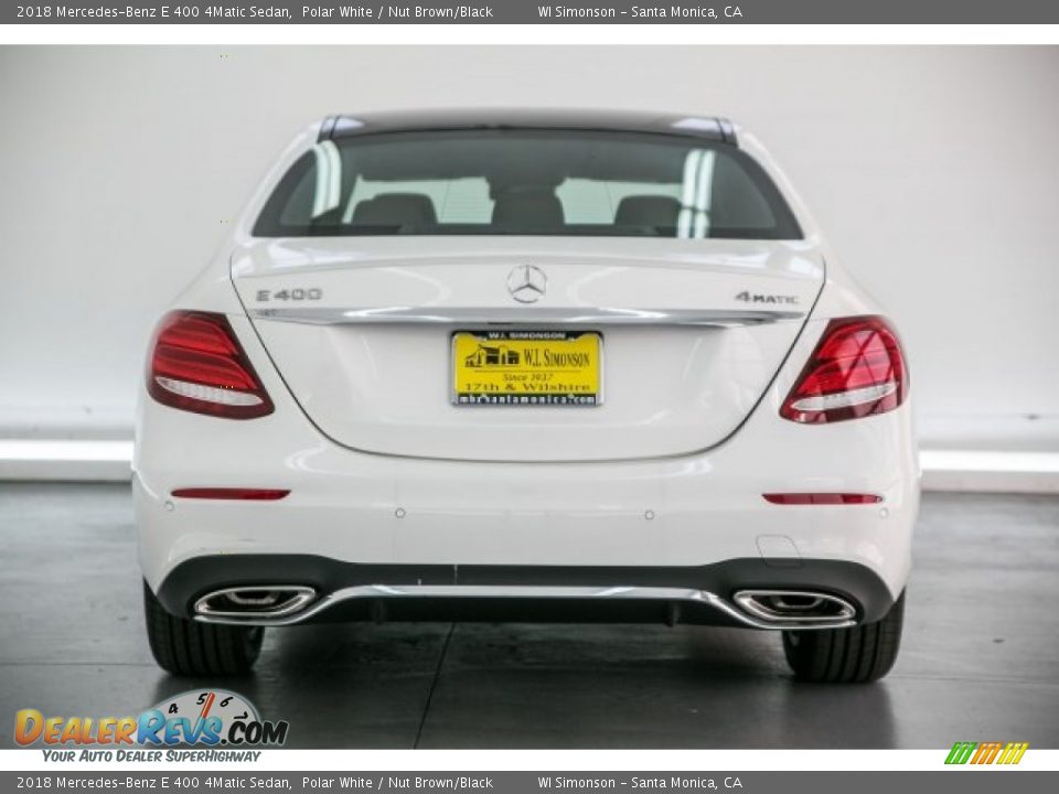 2018 Mercedes-Benz E 400 4Matic Sedan Polar White / Nut Brown/Black Photo #4