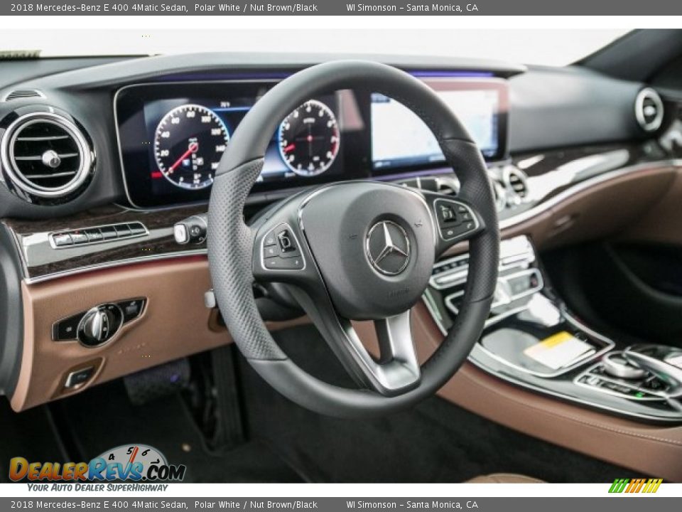 2018 Mercedes-Benz E 400 4Matic Sedan Polar White / Nut Brown/Black Photo #5