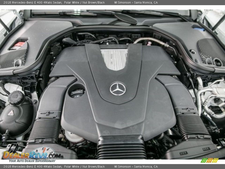 2018 Mercedes-Benz E 400 4Matic Sedan Polar White / Nut Brown/Black Photo #8