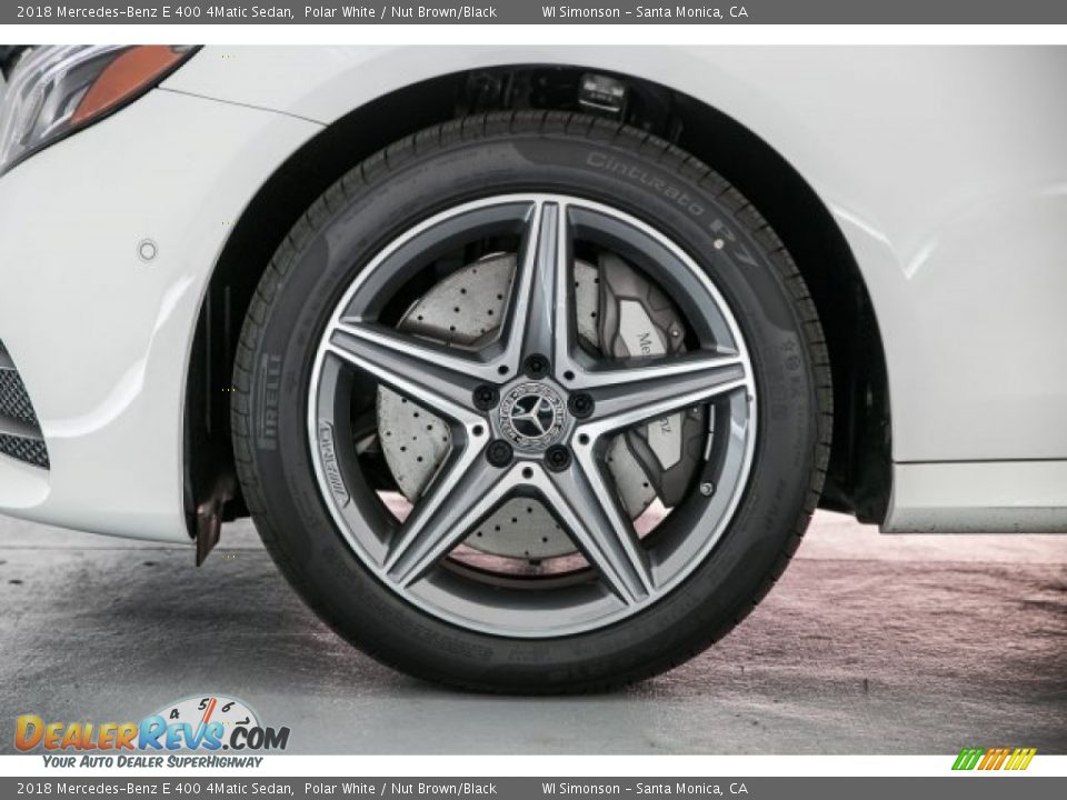 2018 Mercedes-Benz E 400 4Matic Sedan Polar White / Nut Brown/Black Photo #9