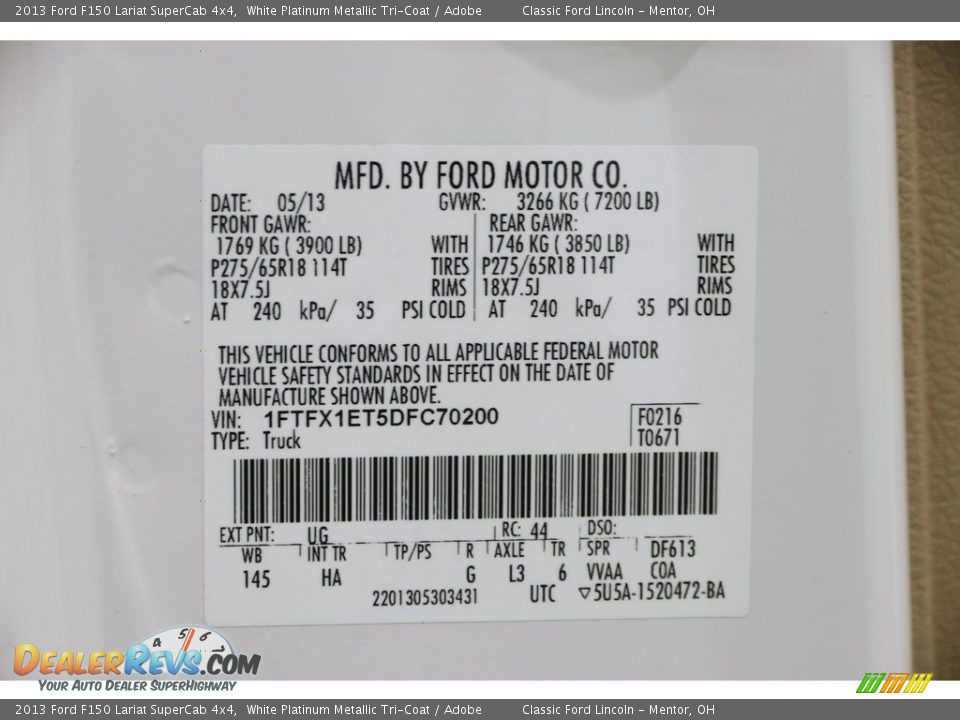 2013 Ford F150 Lariat SuperCab 4x4 White Platinum Metallic Tri-Coat / Adobe Photo #34