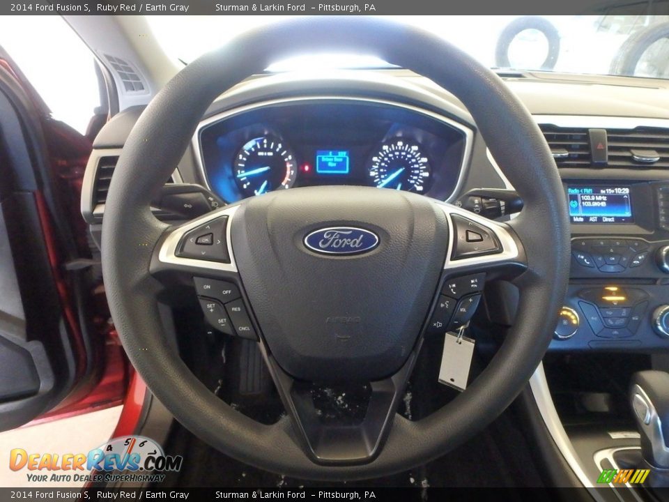 2014 Ford Fusion S Ruby Red / Earth Gray Photo #12