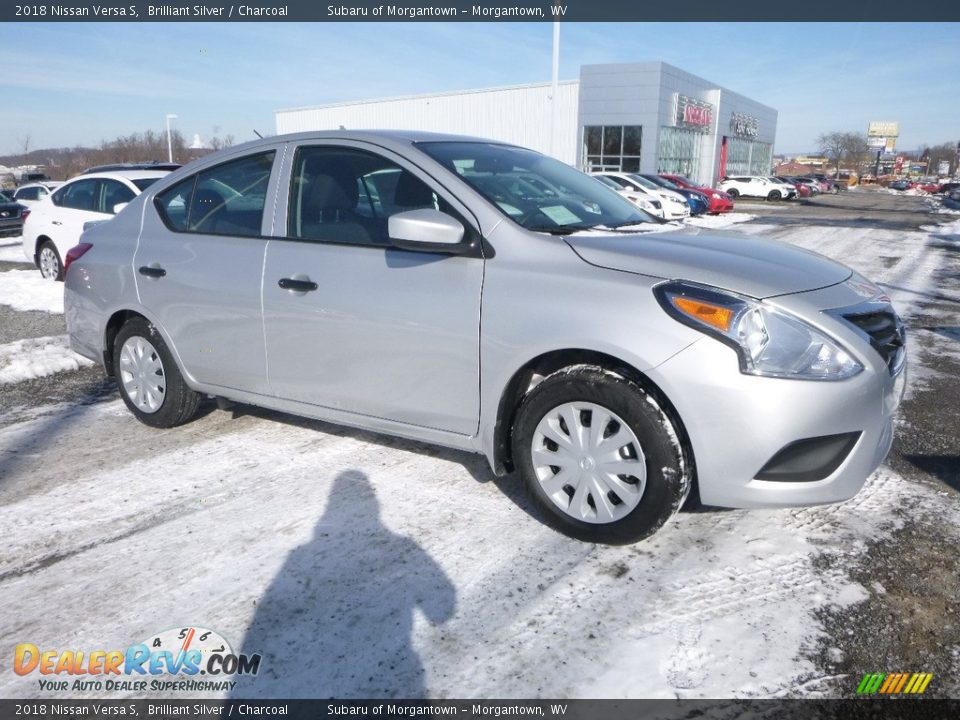 2018 Nissan Versa S Brilliant Silver / Charcoal Photo #1