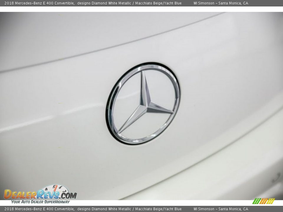 2018 Mercedes-Benz E 400 Convertible designo Diamond White Metallic / Macchiato Beige/Yacht Blue Photo #7