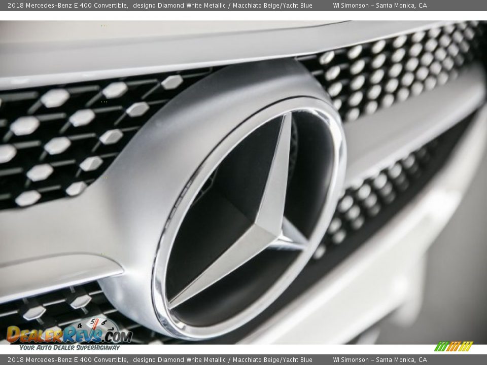 2018 Mercedes-Benz E 400 Convertible designo Diamond White Metallic / Macchiato Beige/Yacht Blue Photo #9