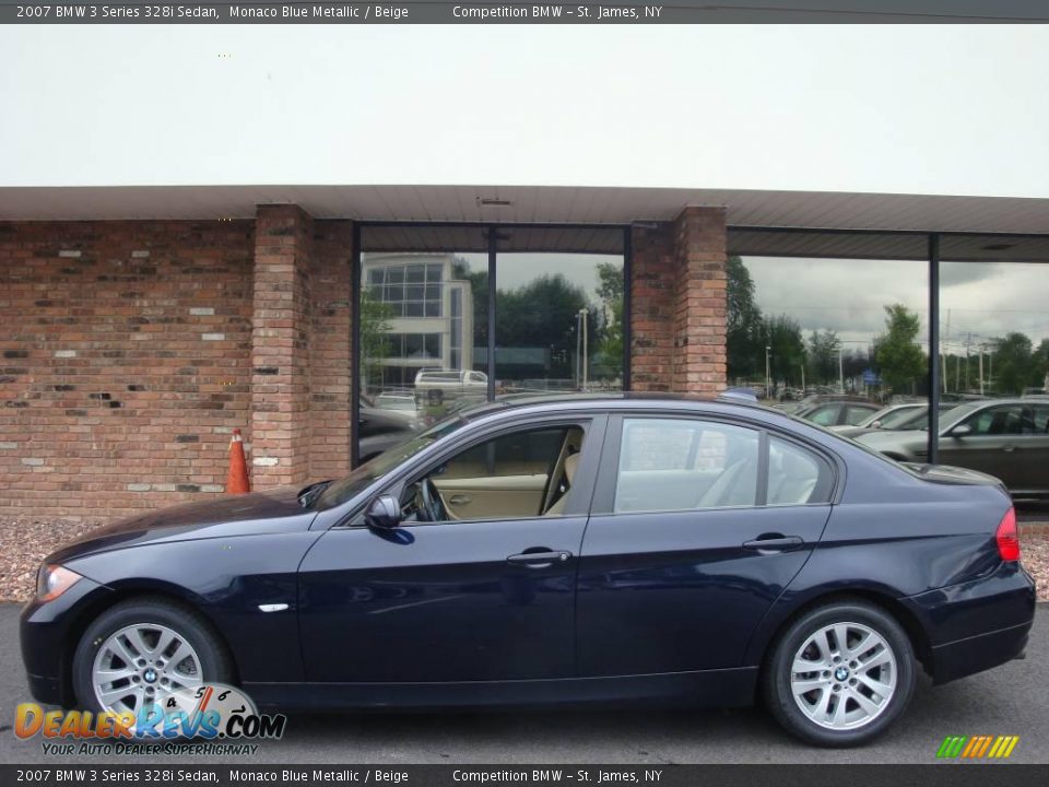 2007 BMW 3 Series 328i Sedan Monaco Blue Metallic / Beige Photo #3