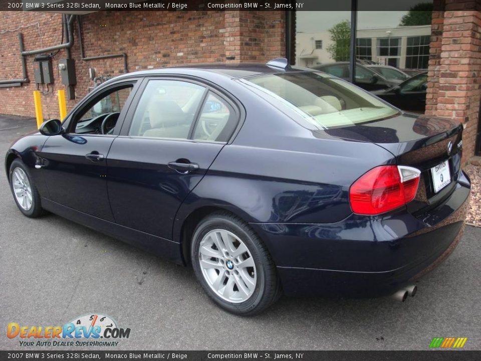 2007 BMW 3 Series 328i Sedan Monaco Blue Metallic / Beige Photo #4