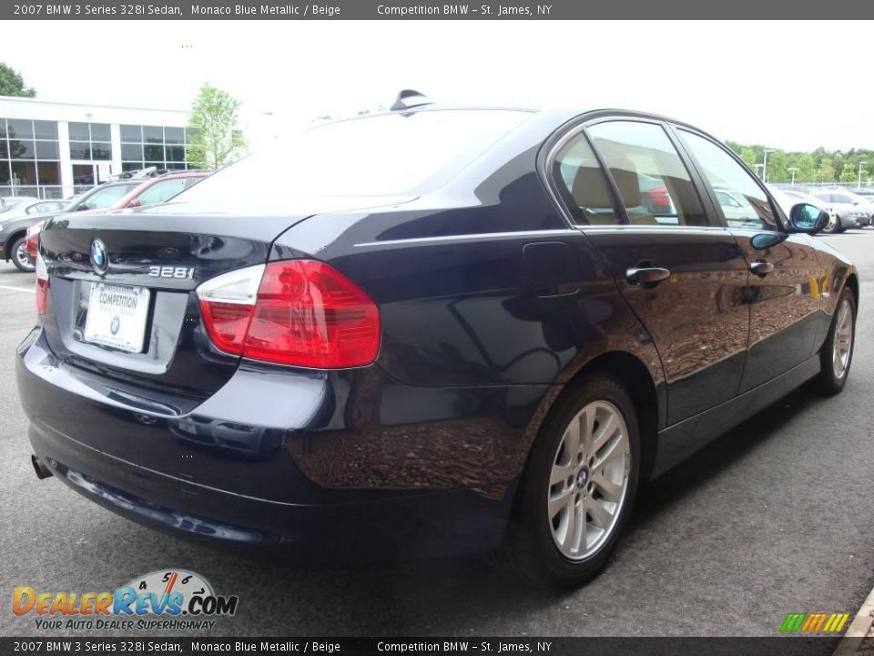 2007 BMW 3 Series 328i Sedan Monaco Blue Metallic / Beige Photo #6