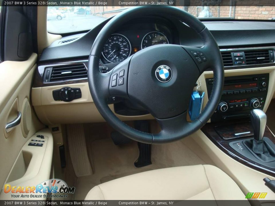 2007 BMW 3 Series 328i Sedan Monaco Blue Metallic / Beige Photo #11