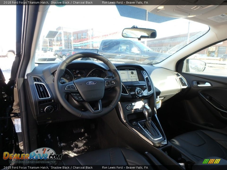 2018 Ford Focus Titanium Hatch Shadow Black / Charcoal Black Photo #13
