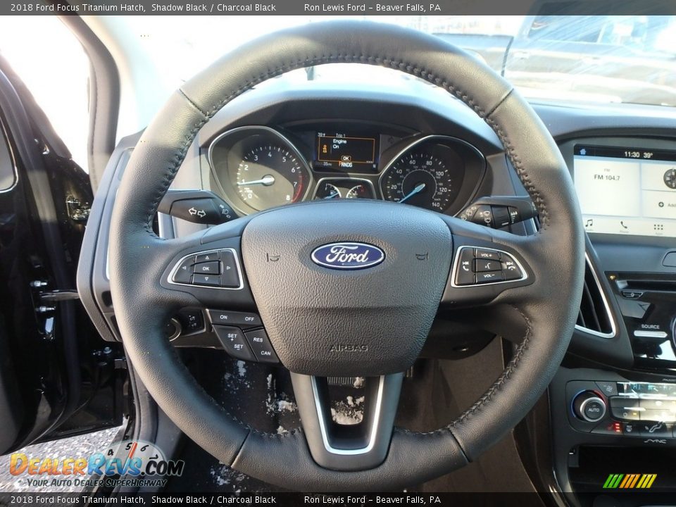 2018 Ford Focus Titanium Hatch Shadow Black / Charcoal Black Photo #17