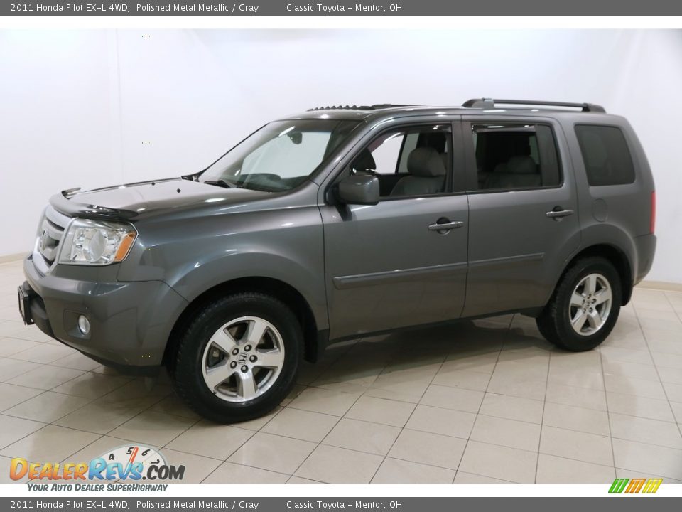 2011 Honda Pilot EX-L 4WD Polished Metal Metallic / Gray Photo #3
