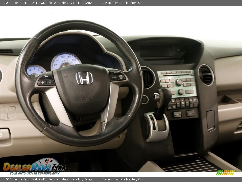 2011 Honda Pilot EX-L 4WD Polished Metal Metallic / Gray Photo #6