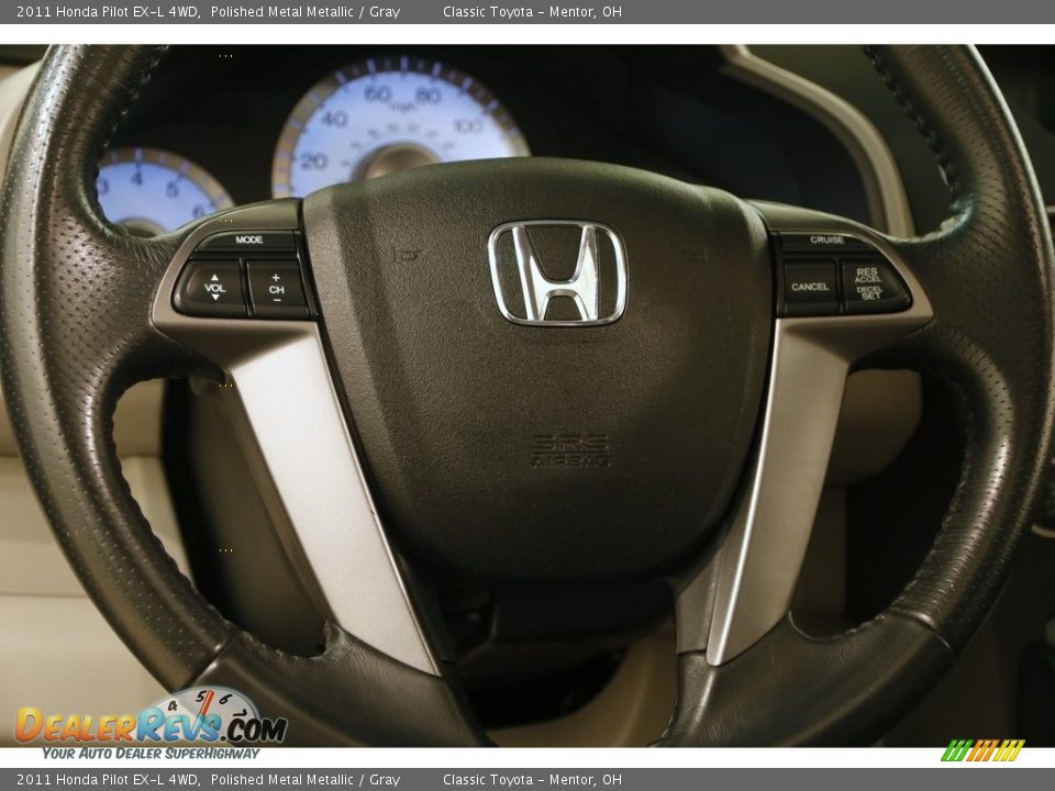 2011 Honda Pilot EX-L 4WD Polished Metal Metallic / Gray Photo #7