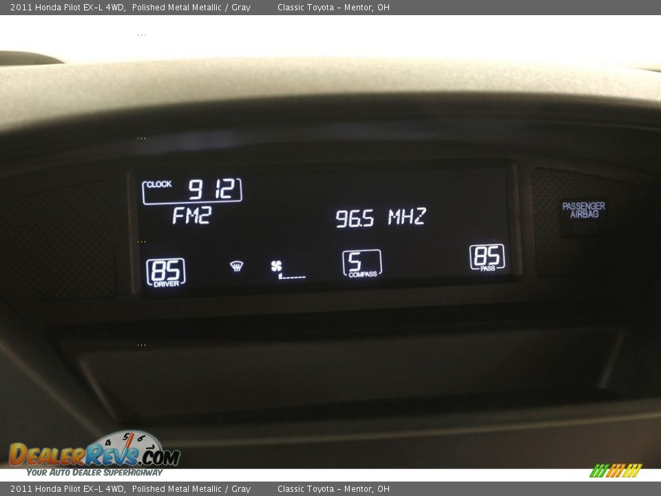 2011 Honda Pilot EX-L 4WD Polished Metal Metallic / Gray Photo #9