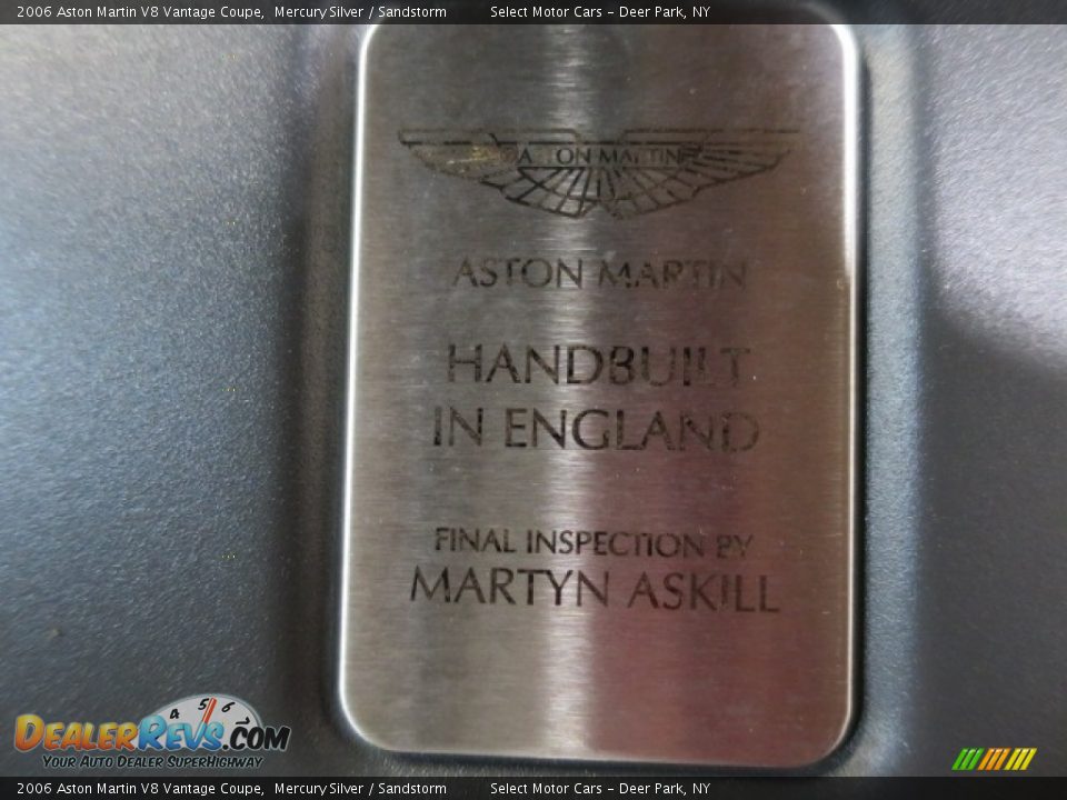 2006 Aston Martin V8 Vantage Coupe Mercury Silver / Sandstorm Photo #11