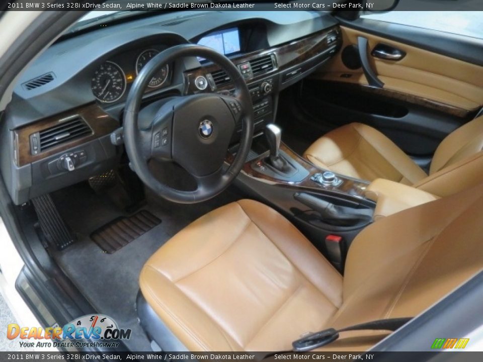 2011 BMW 3 Series 328i xDrive Sedan Alpine White / Saddle Brown Dakota Leather Photo #9