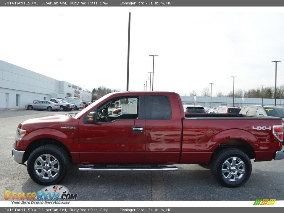 2014 Ford F150 XLT SuperCab 4x4 Ruby Red / Steel Grey Photo #5