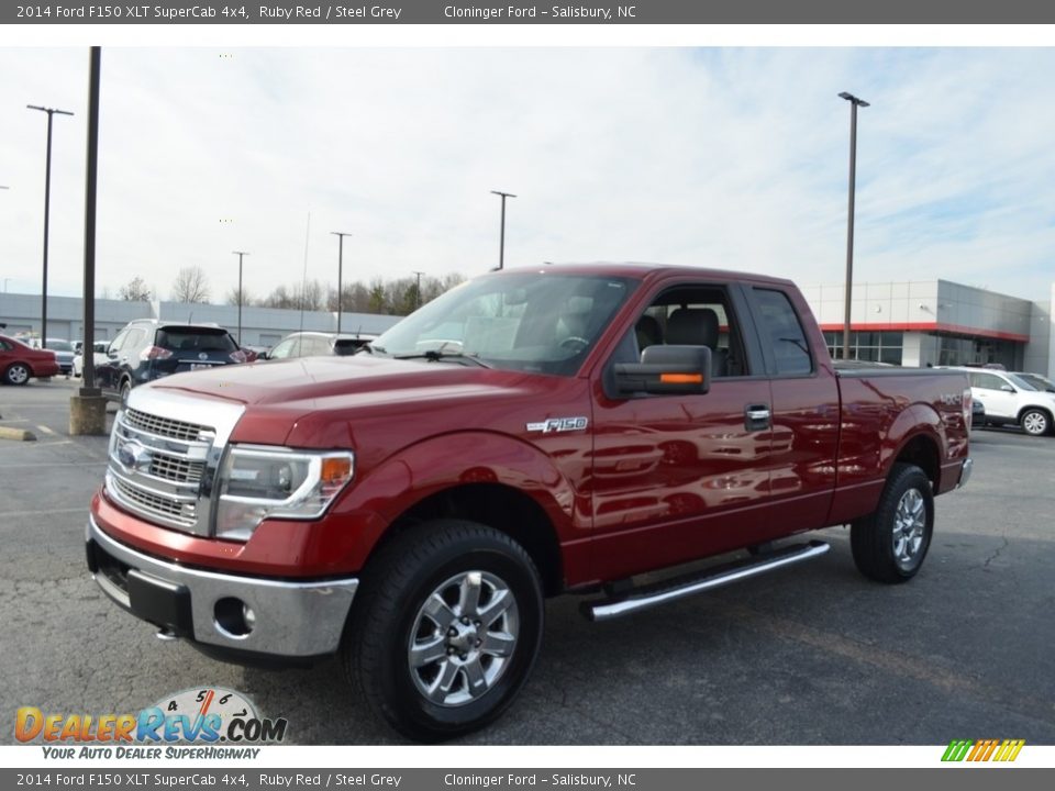 2014 Ford F150 XLT SuperCab 4x4 Ruby Red / Steel Grey Photo #6