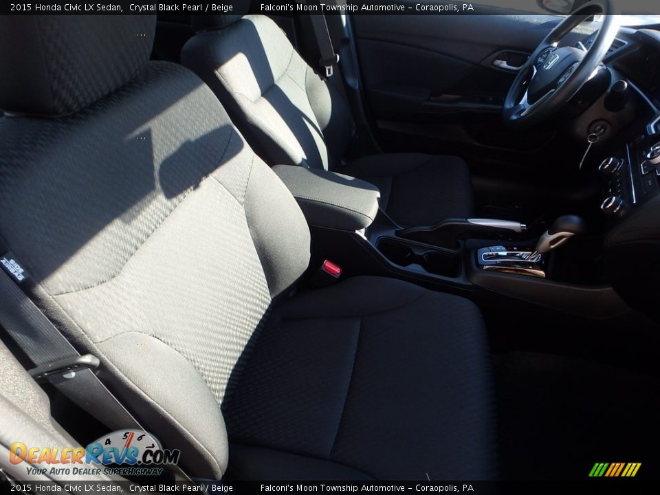 2015 Honda Civic LX Sedan Crystal Black Pearl / Beige Photo #10