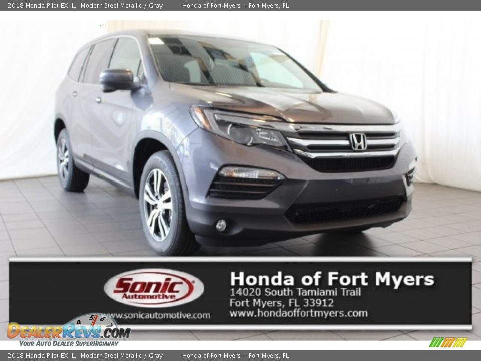 2018 Honda Pilot EX-L Modern Steel Metallic / Gray Photo #1
