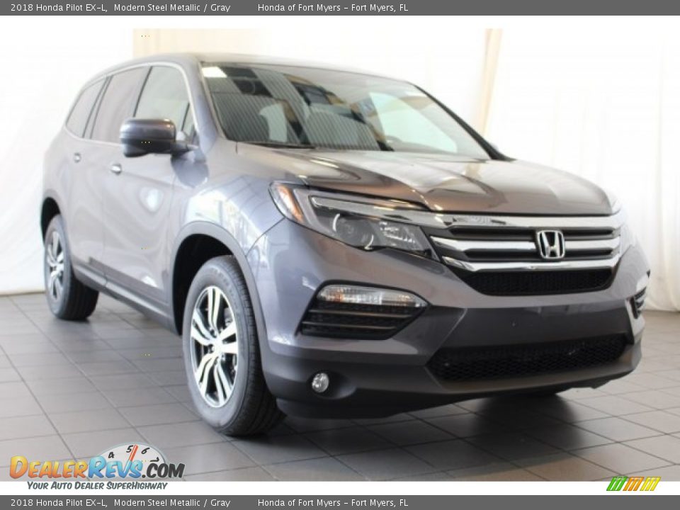 2018 Honda Pilot EX-L Modern Steel Metallic / Gray Photo #2