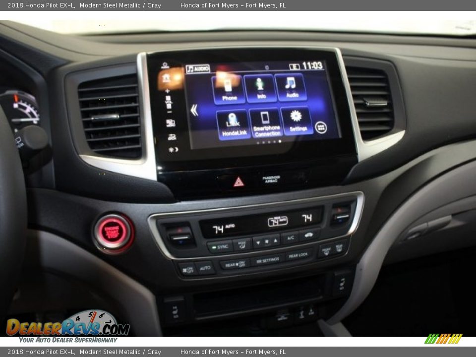 2018 Honda Pilot EX-L Modern Steel Metallic / Gray Photo #24