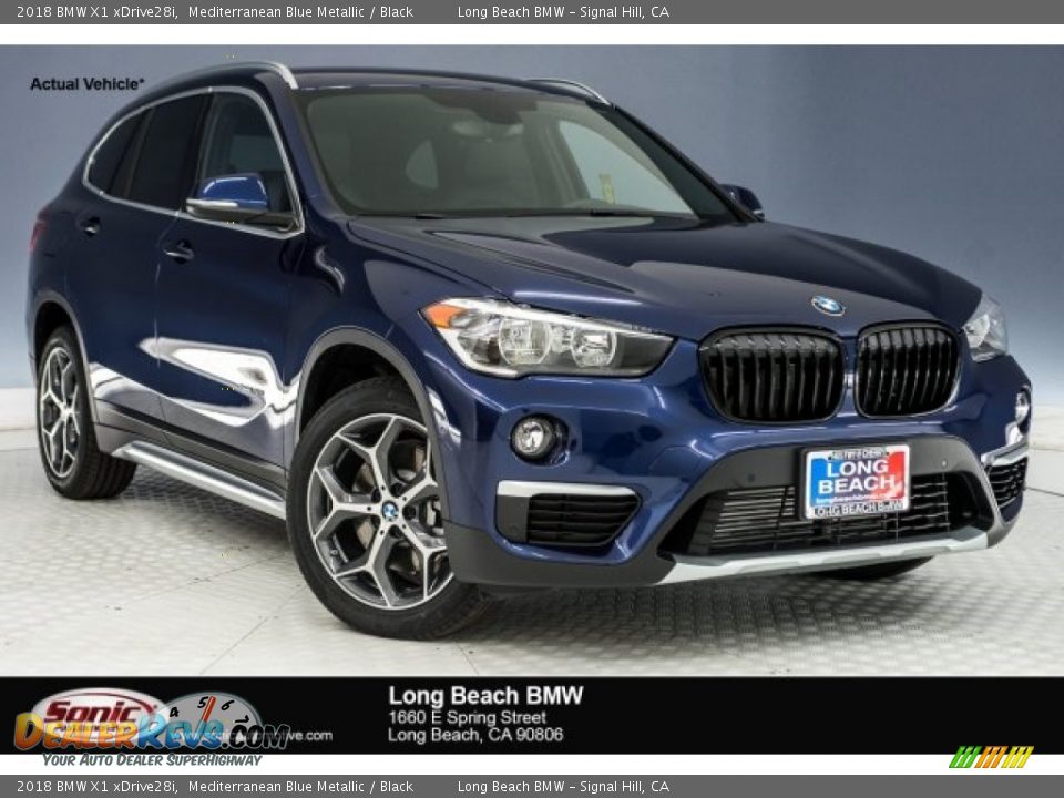 2018 BMW X1 xDrive28i Mediterranean Blue Metallic / Black Photo #1