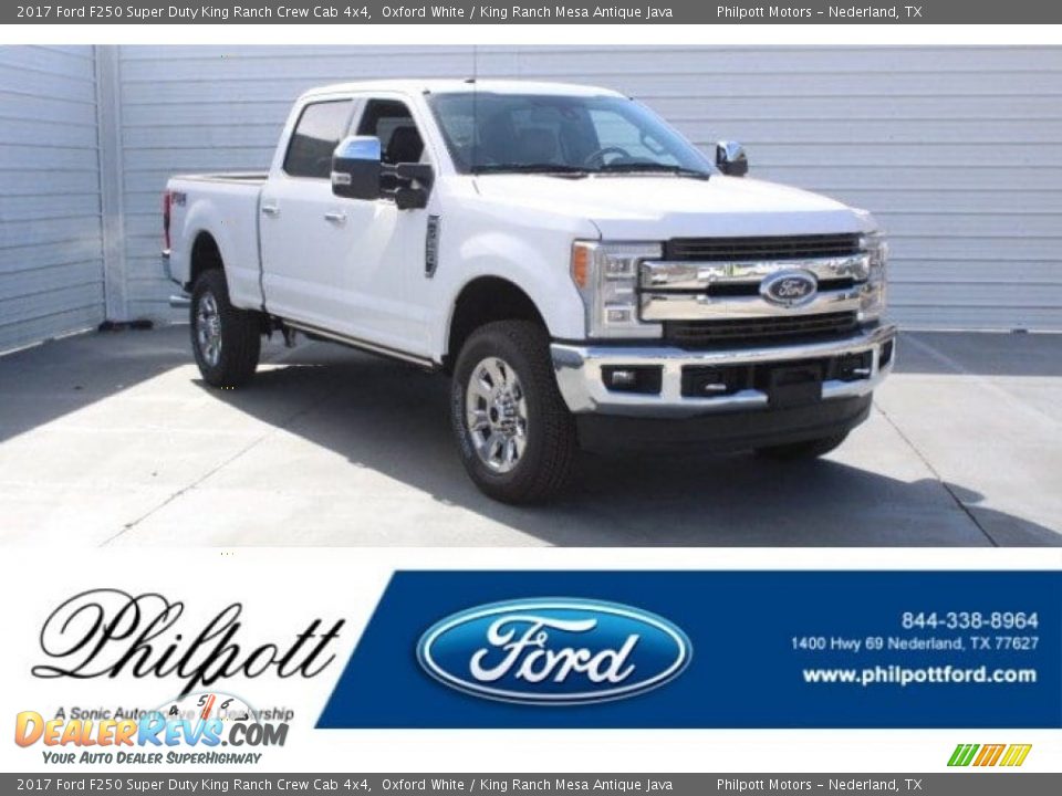 2017 Ford F250 Super Duty King Ranch Crew Cab 4x4 Oxford White / King Ranch Mesa Antique Java Photo #1