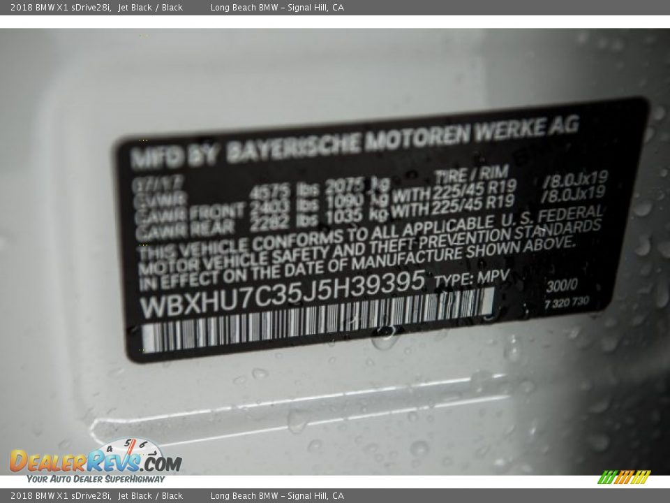 2018 BMW X1 sDrive28i Jet Black / Black Photo #17