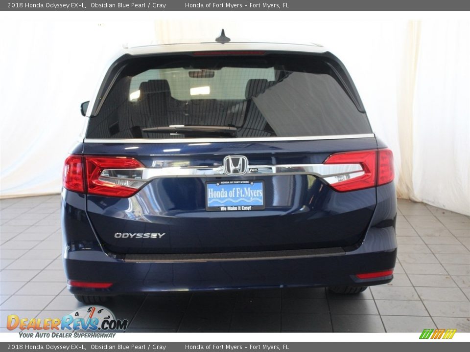 2018 Honda Odyssey EX-L Obsidian Blue Pearl / Gray Photo #7