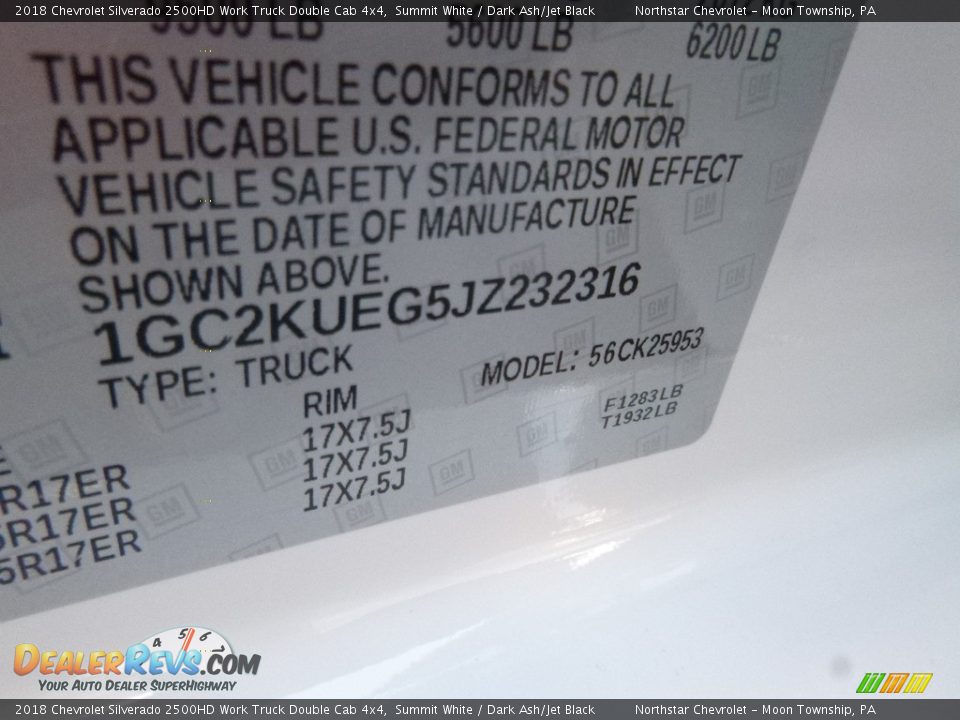 2018 Chevrolet Silverado 2500HD Work Truck Double Cab 4x4 Summit White / Dark Ash/Jet Black Photo #15